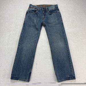 Vintage Y2K Fox Racing Denim Jeans Boys 8 Blue Med Wash Distressing Whiskering